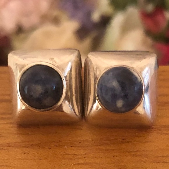 Silpada Sterling Silver Blue Sodalite Earrings on Posts P0522 - Picture 3 of 16